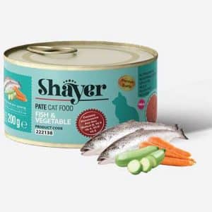 شایر کنسرو گربه پته ماهی و سبزیجات غذای مرطوب و مقوی گربه