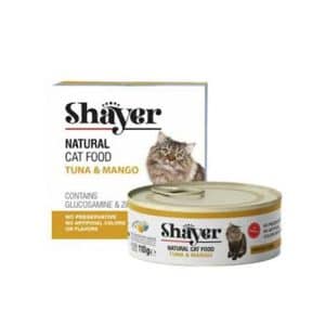 کنسرو گربه نچرال ماهی تن و انبه شایر غذای مرطوب طبیعی گربه